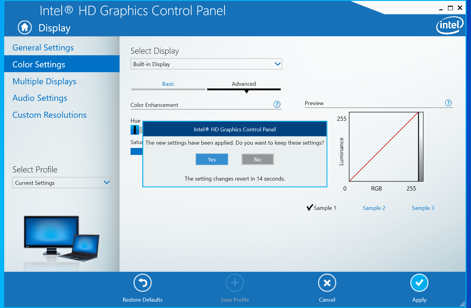 Intel HD Graphics Control Panel